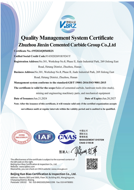 Certificato di gestione della qualità ISO